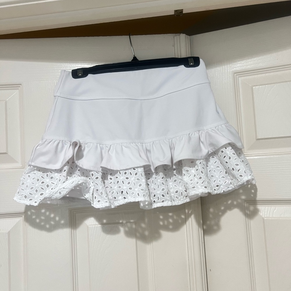 Kate Spade Eyelet Ruffle white Tennis Skort sporty volleyball golf size small